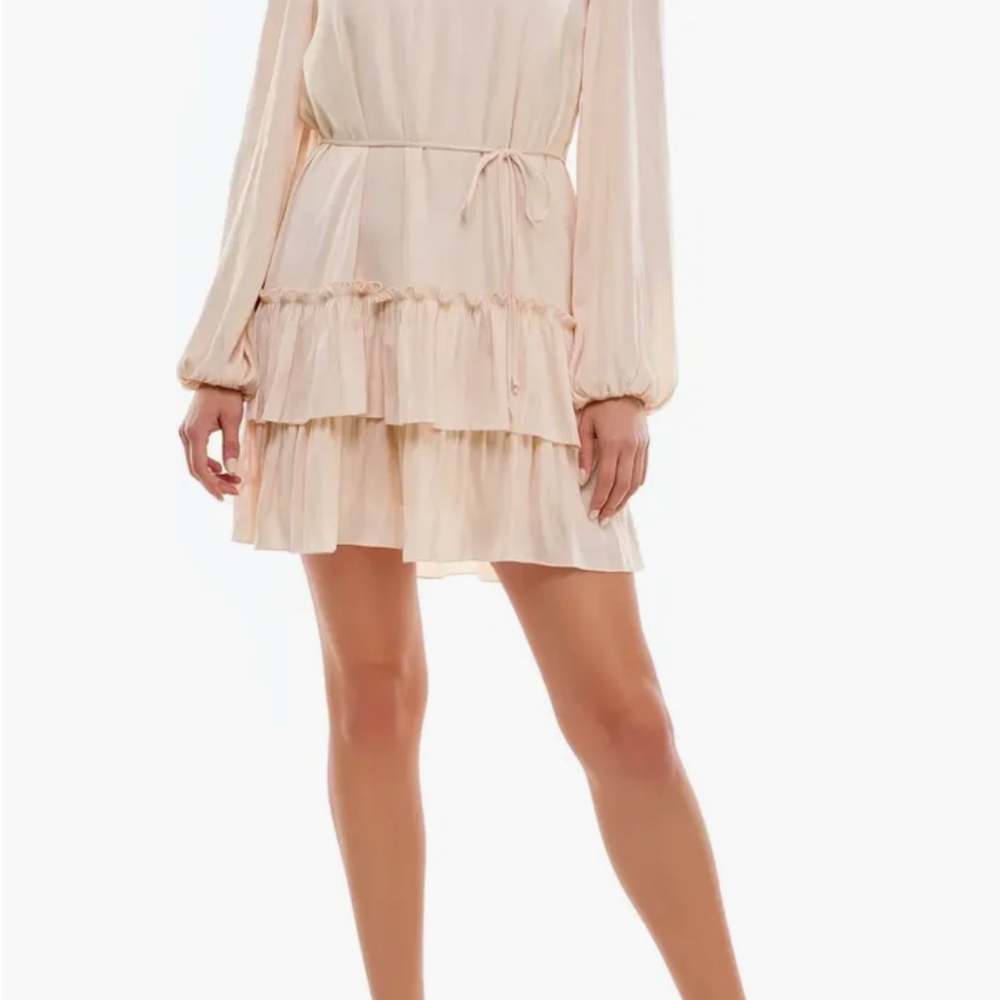 Elegant Cream Tiered Dress